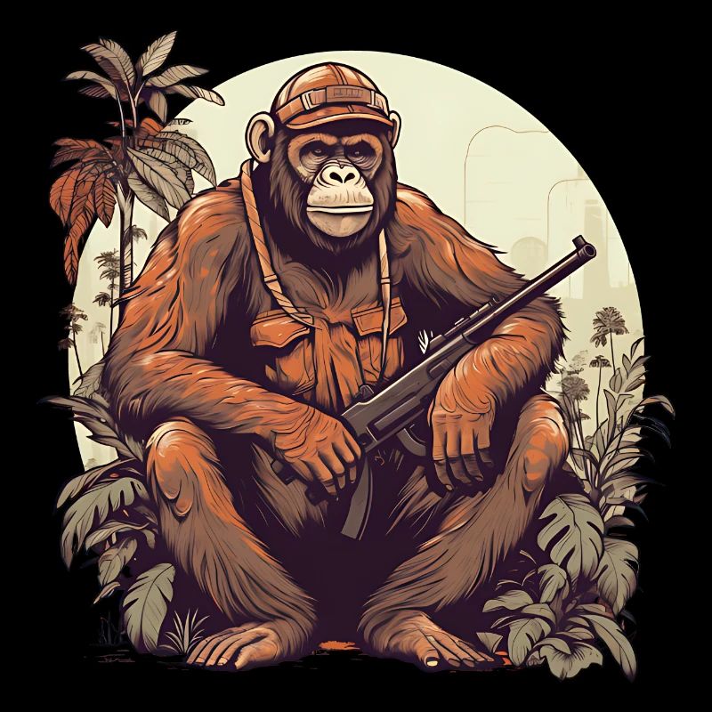 Armed monkey for rainforest protection