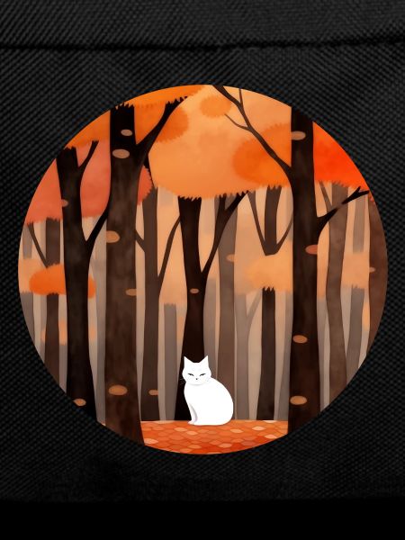 Cat in autumnal forest