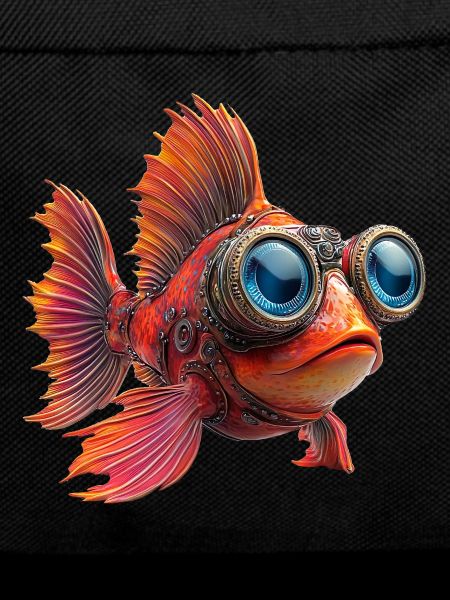 Funny fish in diving suit