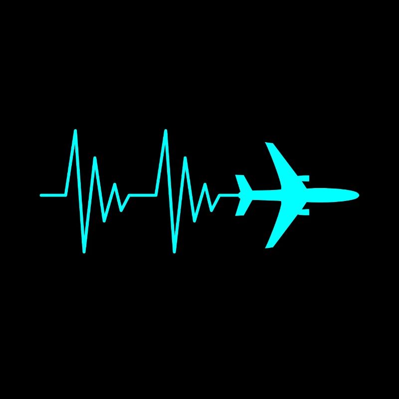 Airplane pilot heartbeat water blue