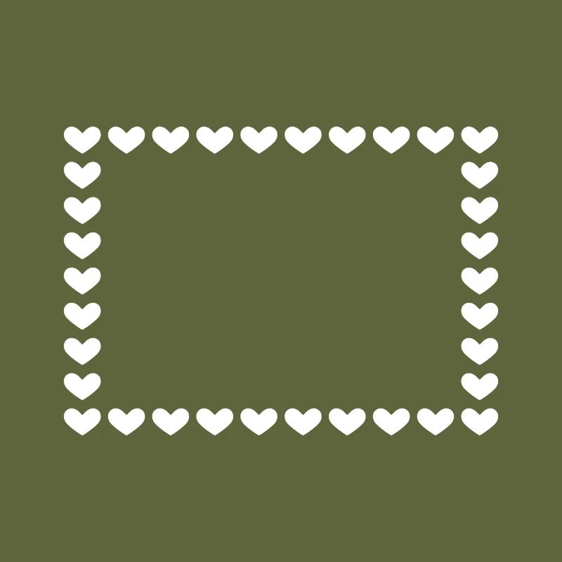 Rectangle frame heart customizable white