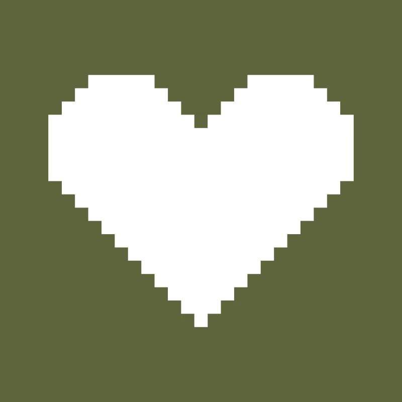 Heart pixel white