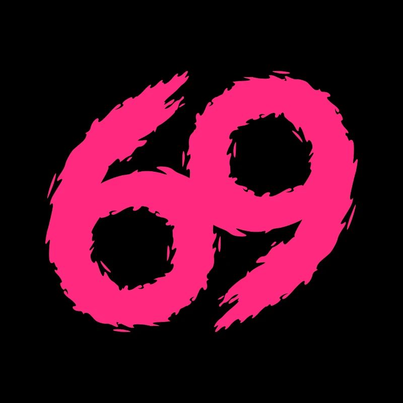 69 numéro icône rose
