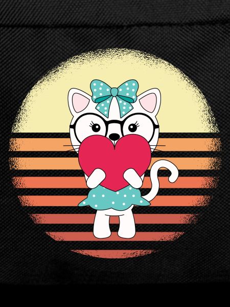 Cat with Heart Sunset Design