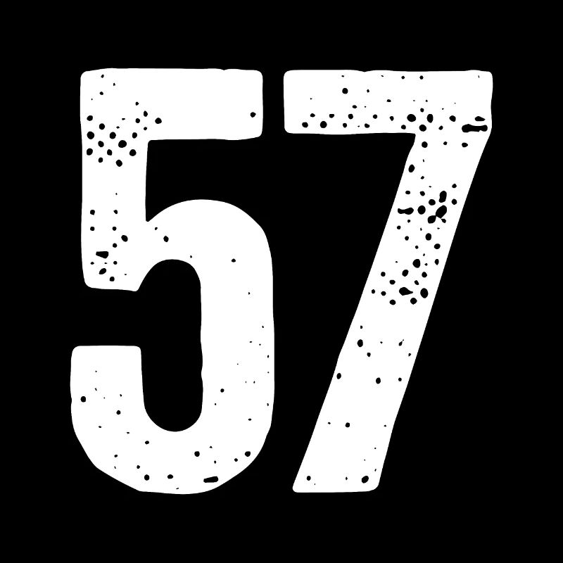 57 Numbers White