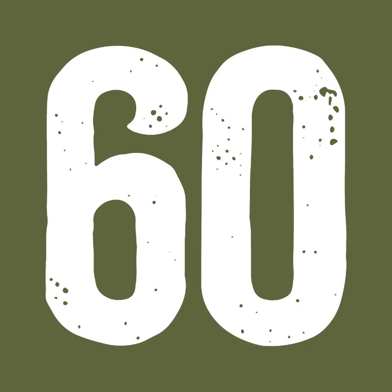 60 Numbers White