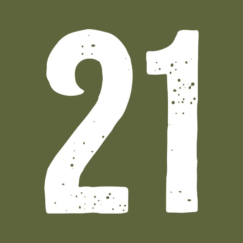 21 Numbers White