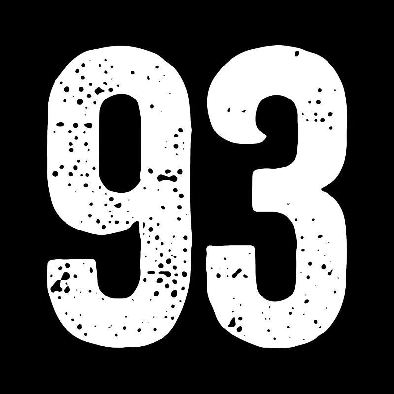 93 Numbers White