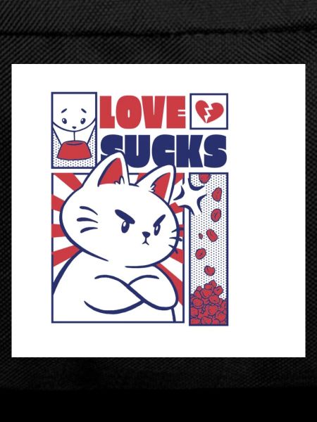 Bold Cat with Love Sucks Statement