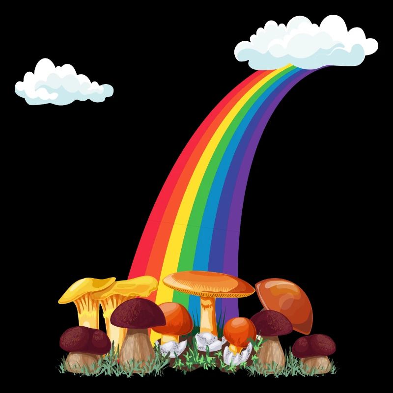 cueillette de champignons d’automne cueilleur de champignons arc-en-ciel