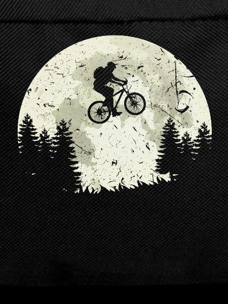 Bike driving moon