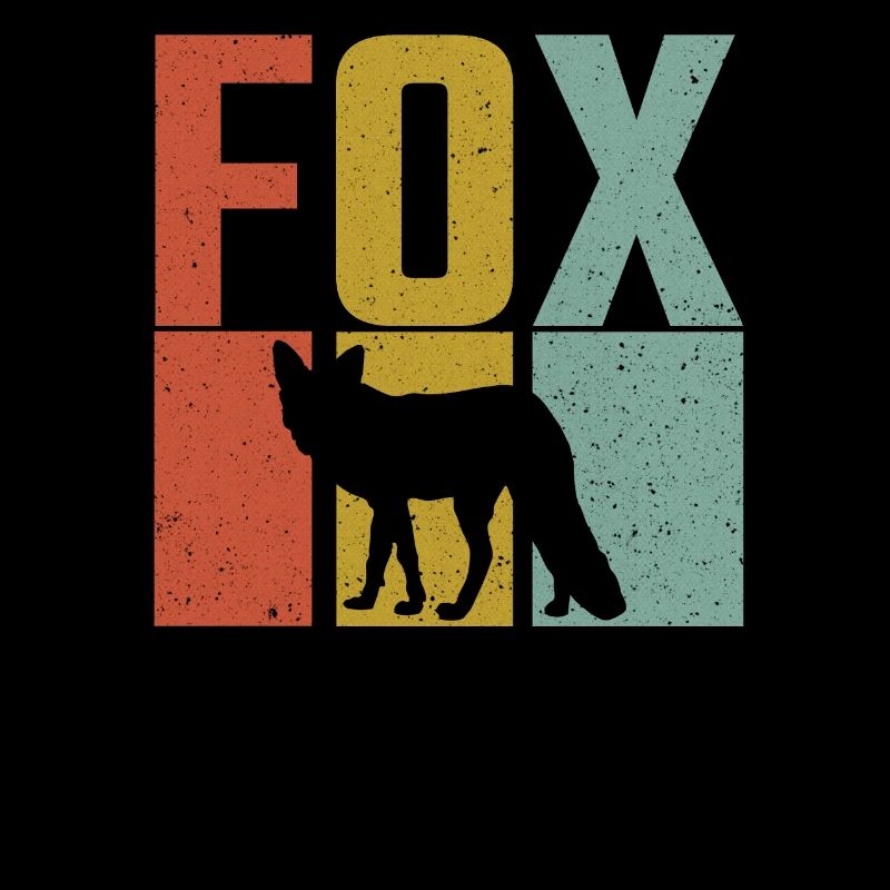 Fox Silhouette Retro Grunge