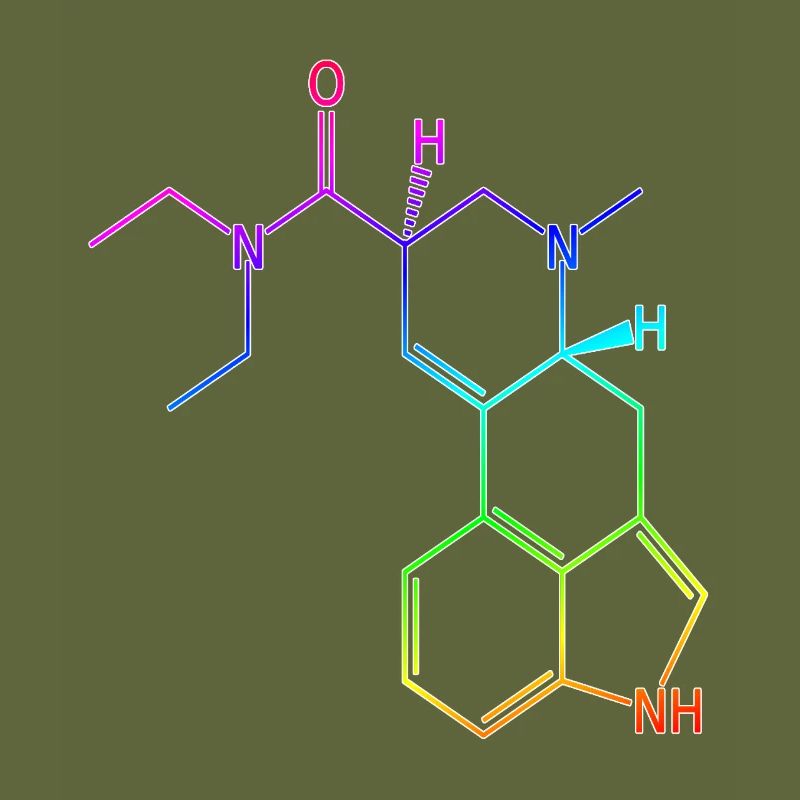 T-shirt à formule structurelle LSD acide hallucinogène psy