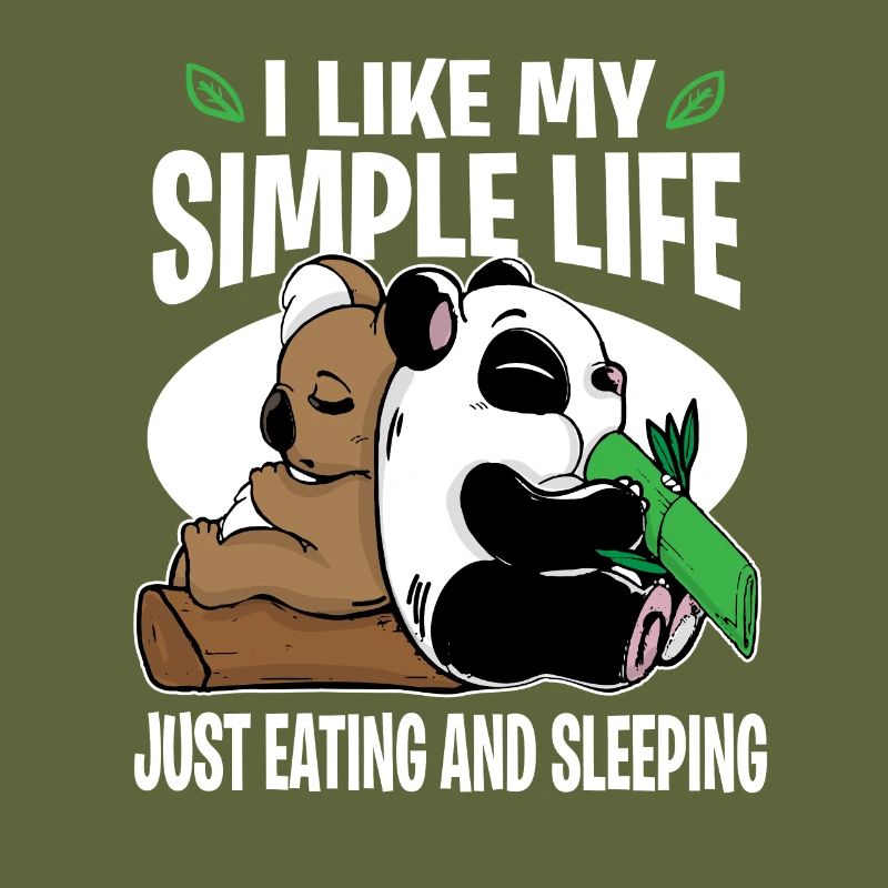 Panda Koala Bear Lazy Sleeping Eating Couch Gift