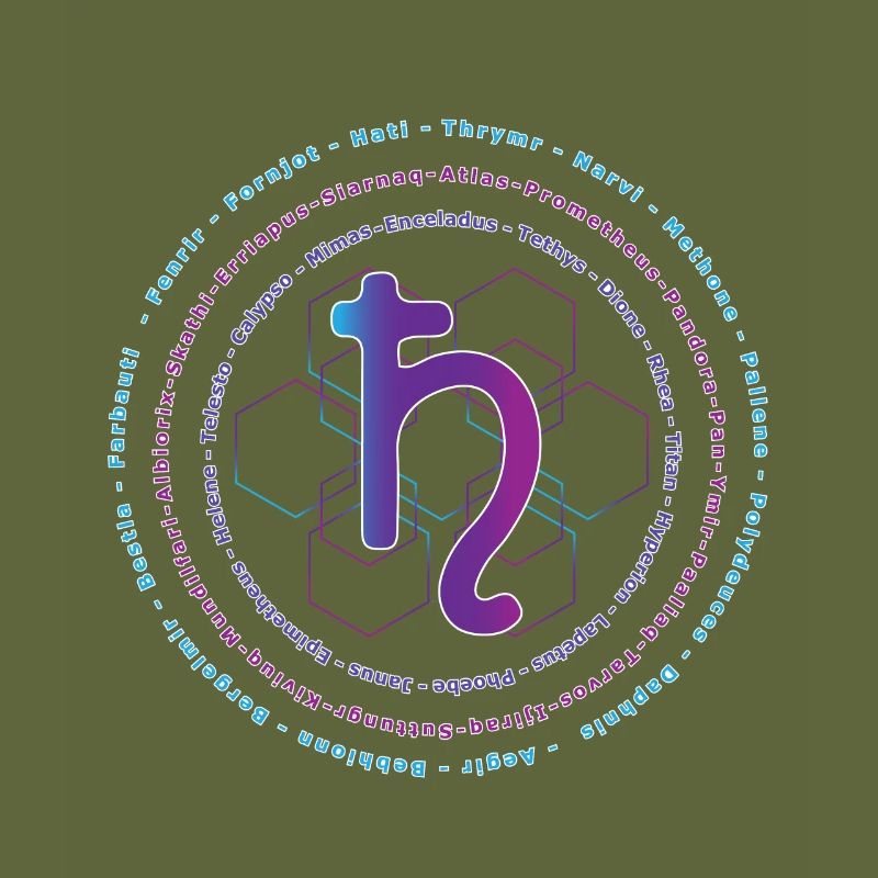 Saturn Astronomical symbol moons solar system