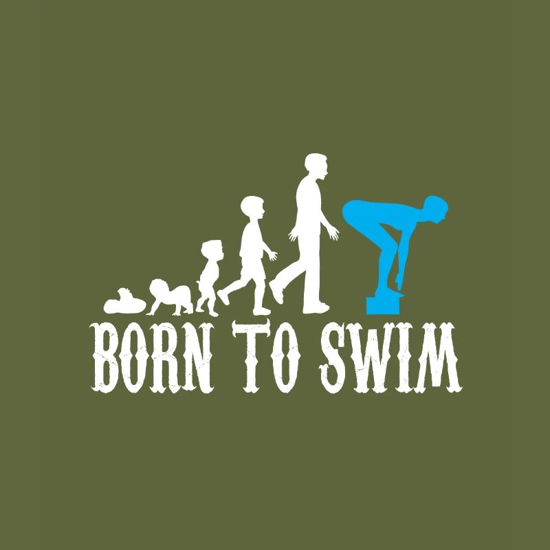 Schwimmer Evolution Geburt Baby Kind Geschenk