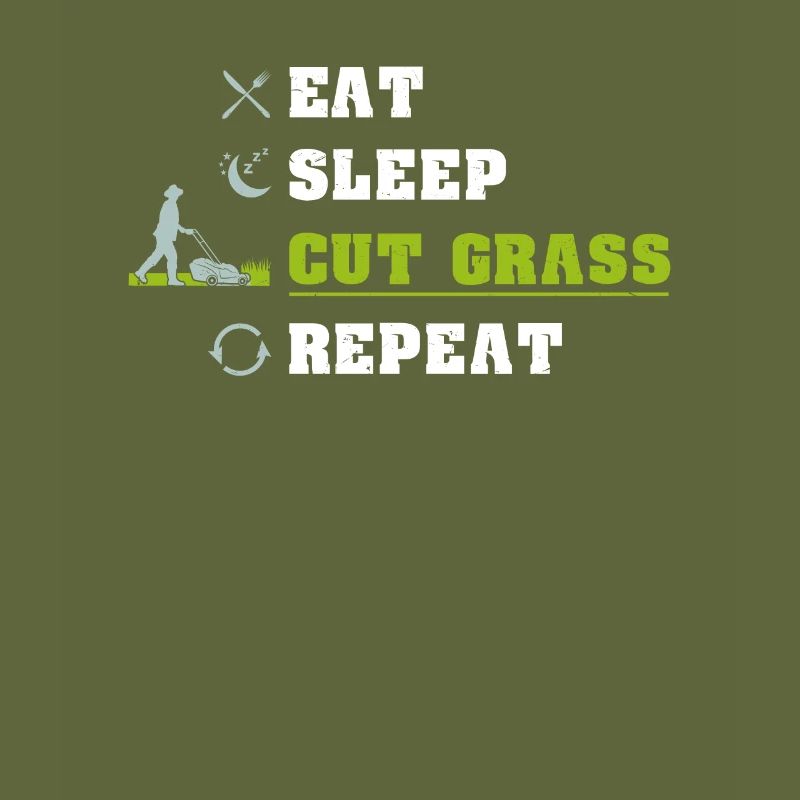 Eating sleep grass mow repeating