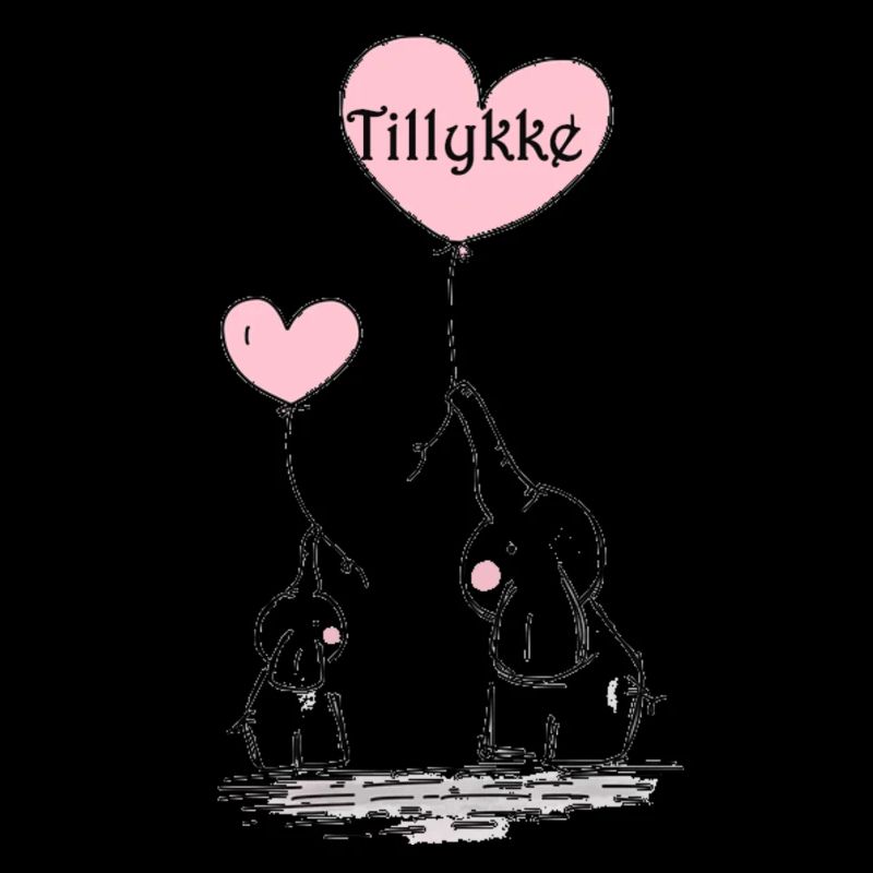 Elephants with balloon congratulations