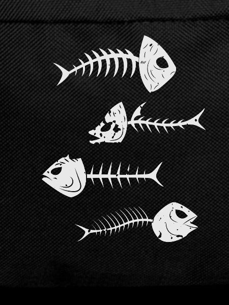 Fish skeleton herringbone halloween
