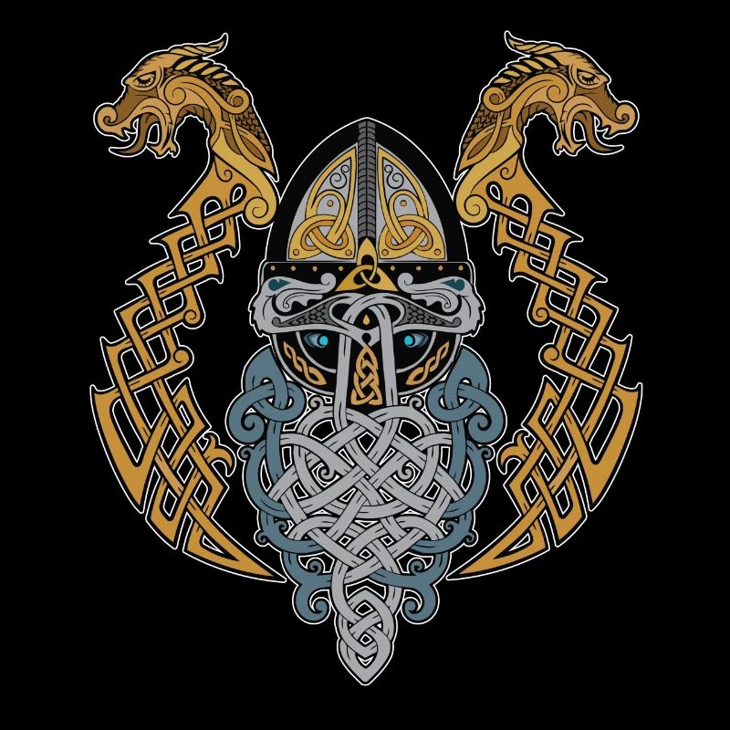 Viking Helmet Dragon Valknut Dragon