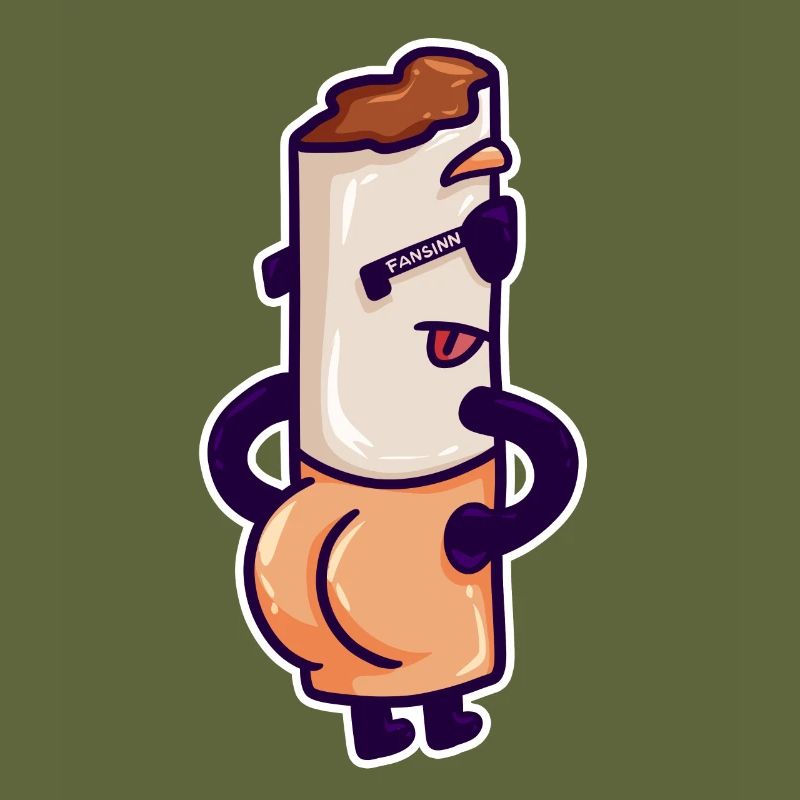 Zigarette Rauchen Kippe Feuer Sucht Comic Geschenk