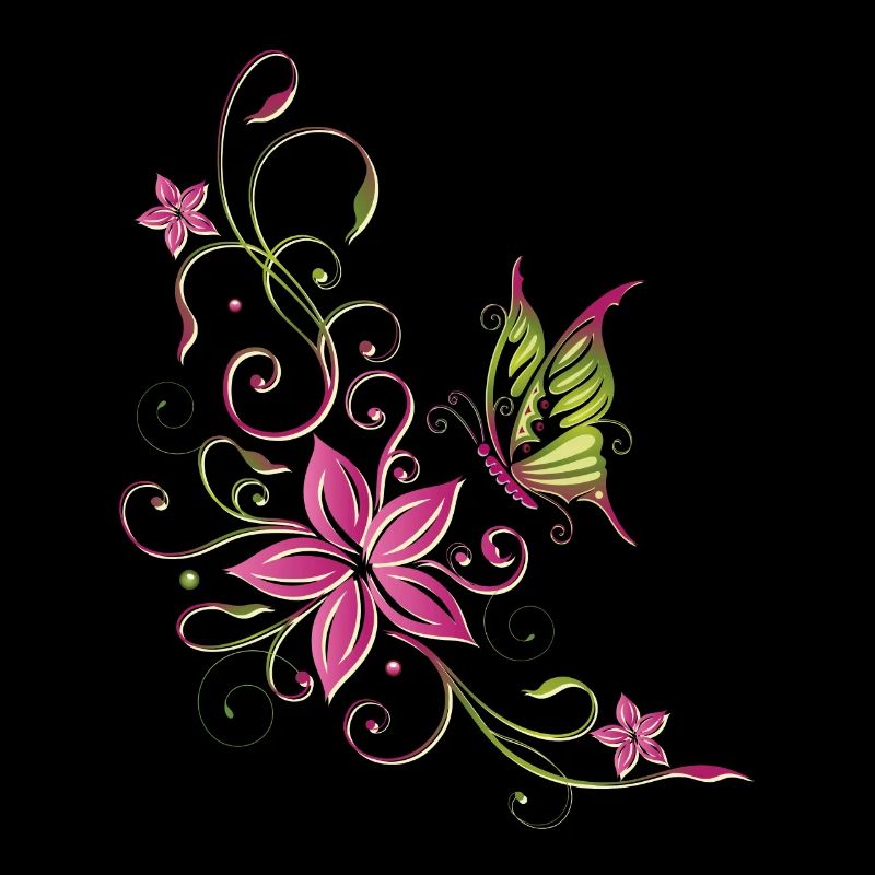 Florales Blumenmotiv mit Schmetterling