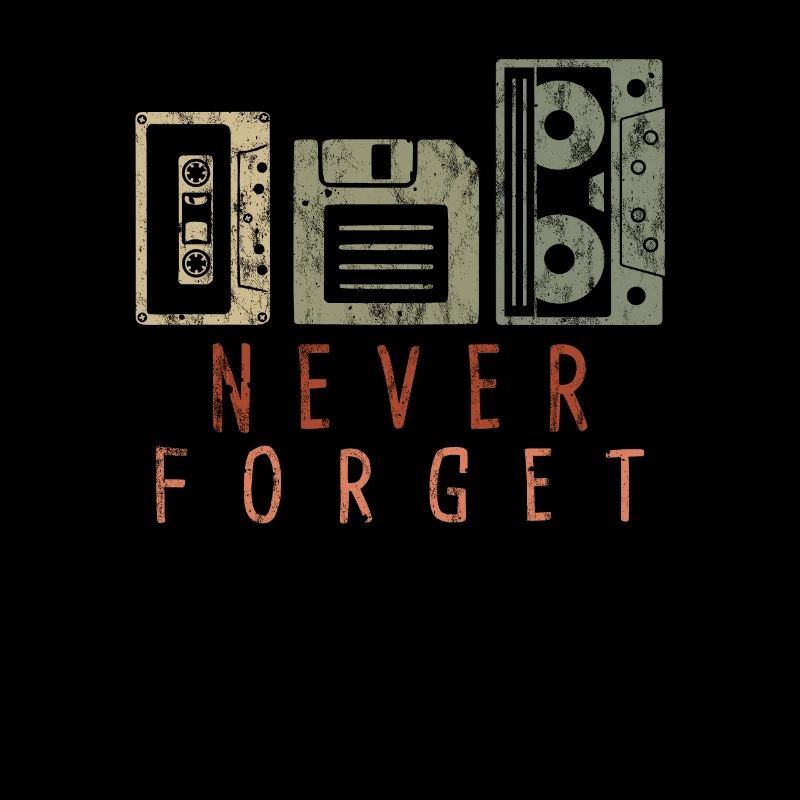 Never Forget Kassette Diskette VHS Videokassette
