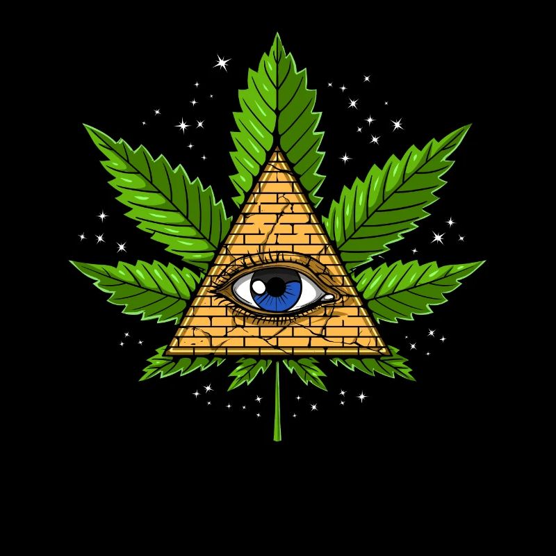 Weed Leaf Illuminati Pyramid