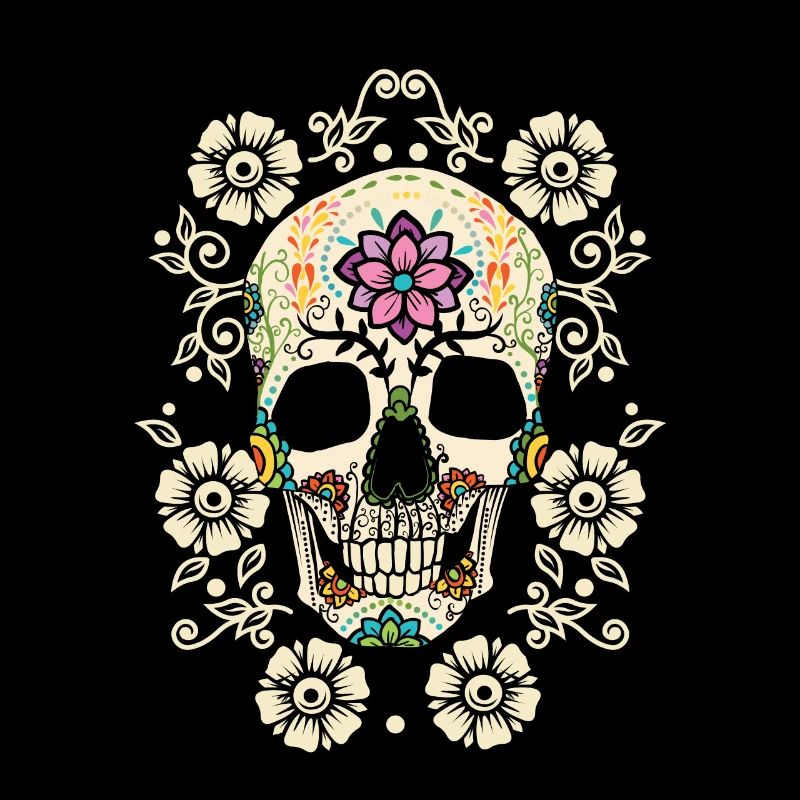Fleurs - crâne