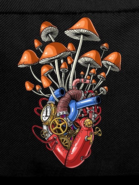 Steampunk Magic Mushrooms Heart