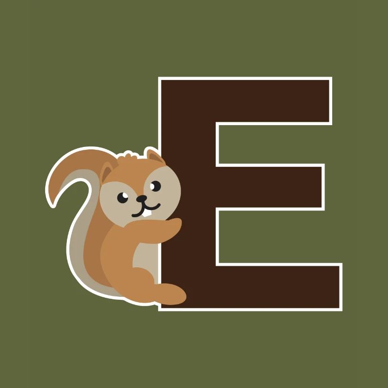 Ein E wie das Eichhörnchen das an dem E hängt