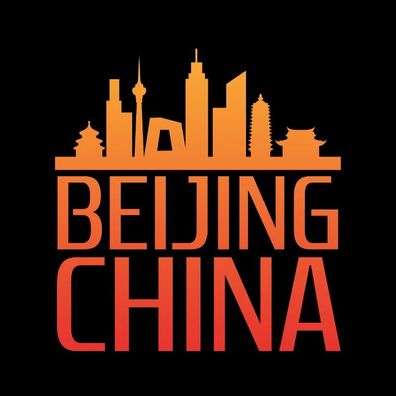 Stylized Beijing Skyline Motif