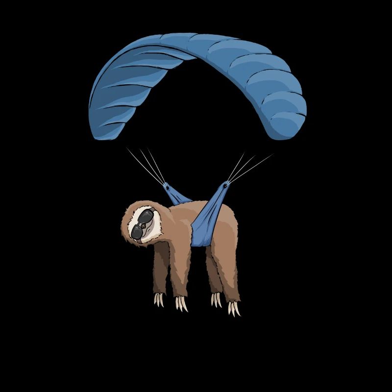 Cool sloth while paragliding, skydiving
