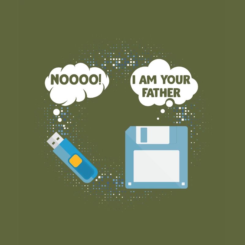 Floppy disk USB flash drive father computer