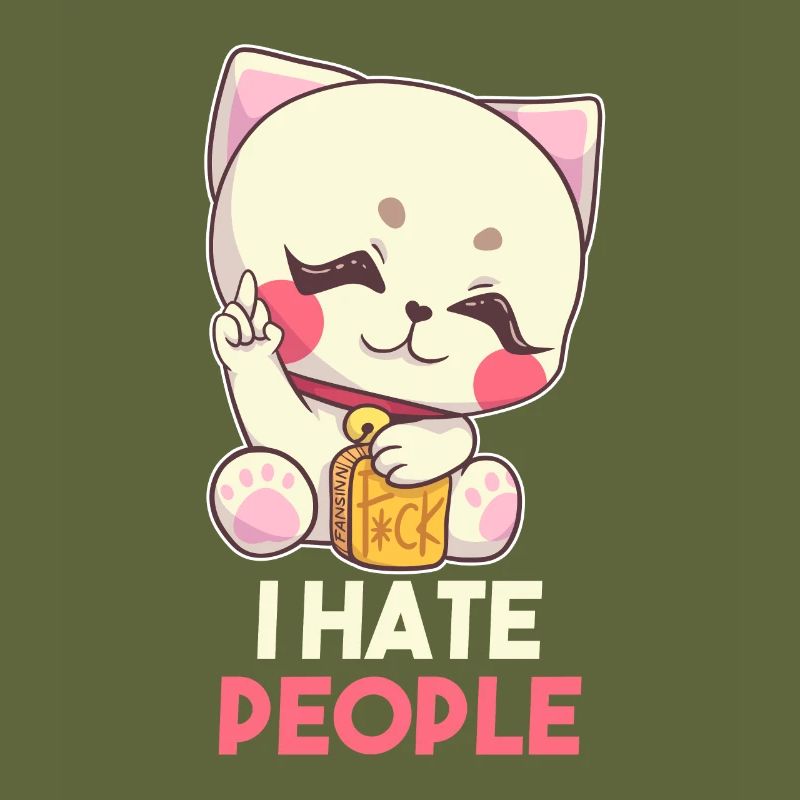 I Hate People Katze Spruch Geschenk