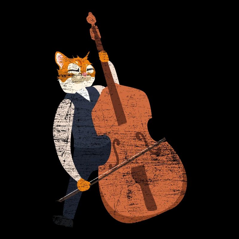 Cadeau chat contrebasse