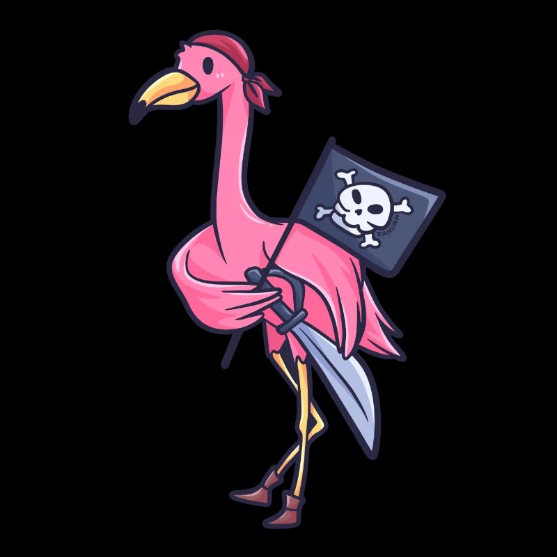 Flamingo Pirate Flag Captain Gift