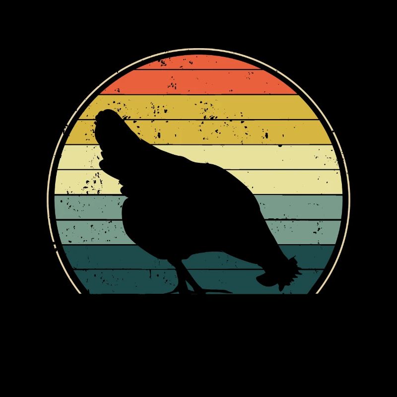 Hühner Huhn retro Bauer Geschenk