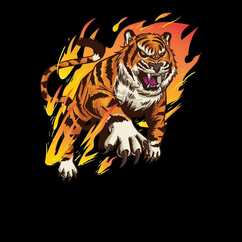 Tiger with flames - tiger lovers