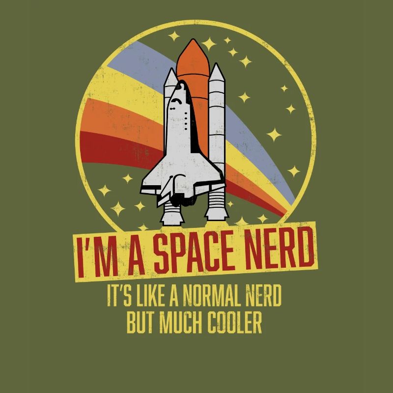 Navette spatiale drôle rétro astronome nerd de l'espace