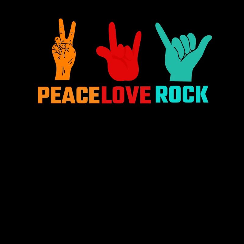 Peace / Love / Rock Cool Design Idée cadeau