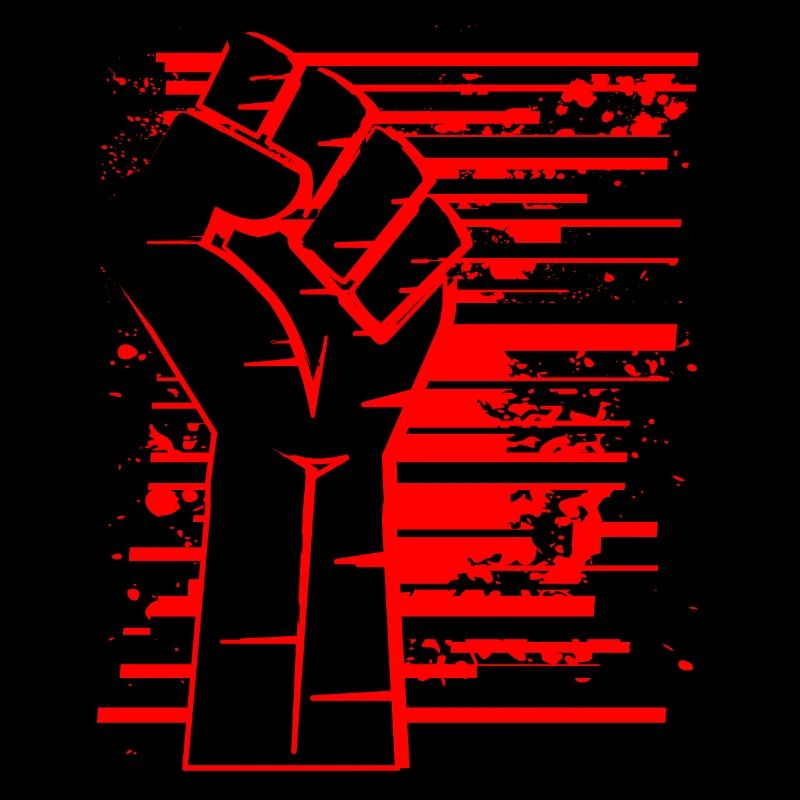 Fist red black