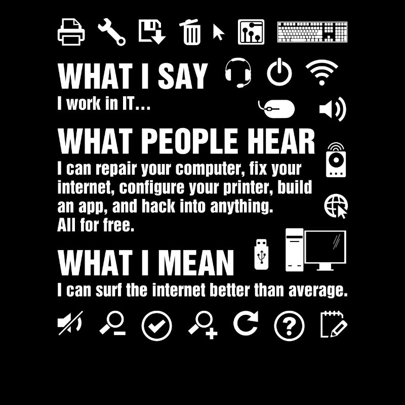 Je travaille en informatique Funny Computer Whisperer Geek IT Prof