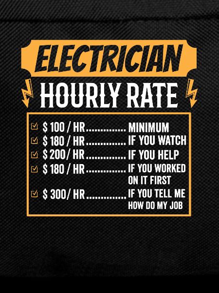 Electrician Hourly Rate Funny Gift