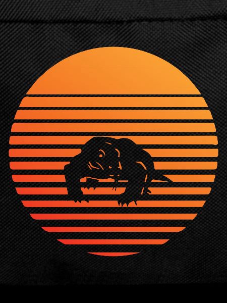 Komodo dragon silhuette in sunset