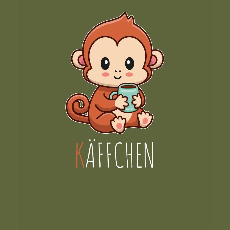 Käffchen Monkey with cup of coffee Coffee drinker