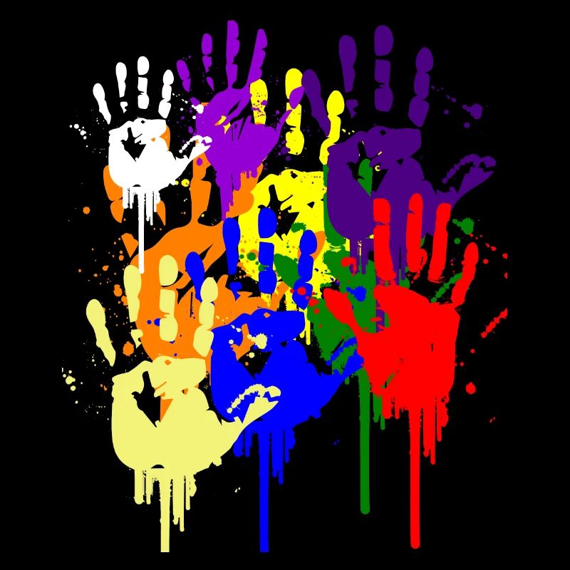 Paint Hand Blob Colorful Painter Gift Imprint Cool