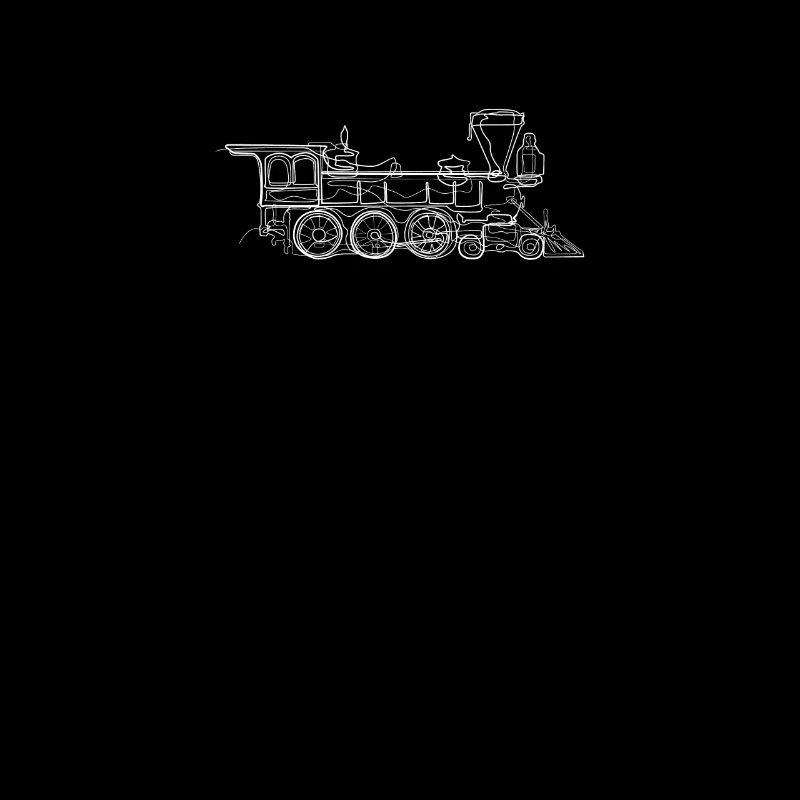 Train locomotive - one line drawing