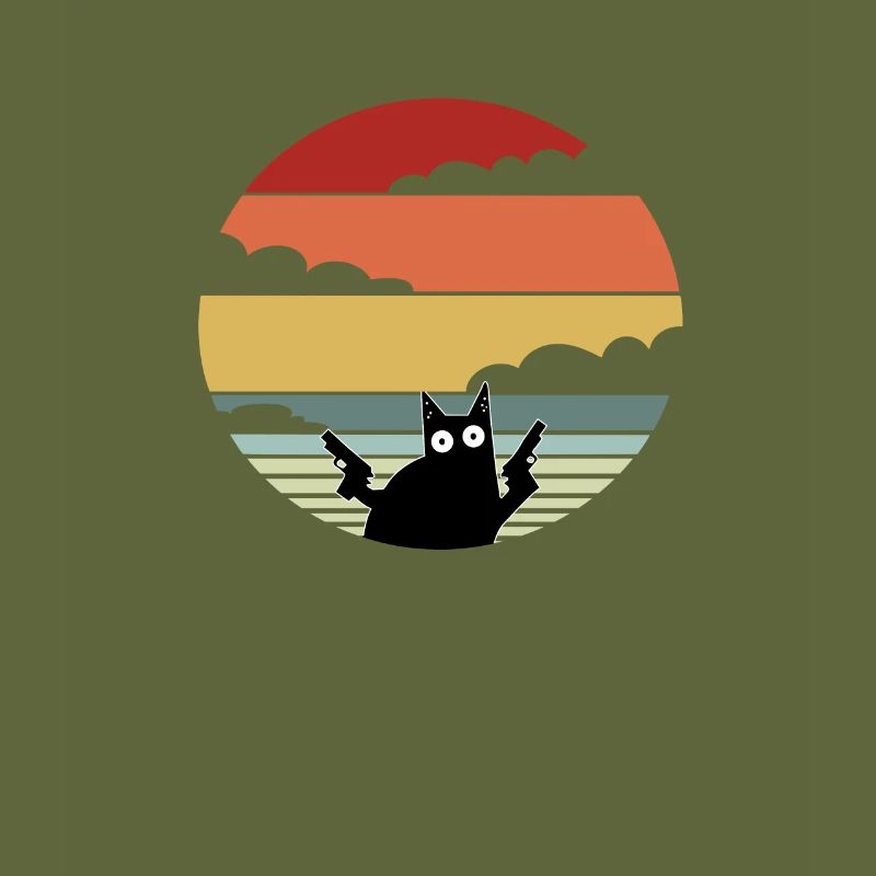 Conception de chats rétro Vintage Pew Pew