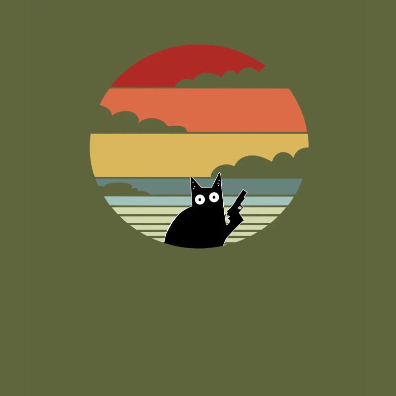 Conception de chats rétro Vintage Pew Pew
